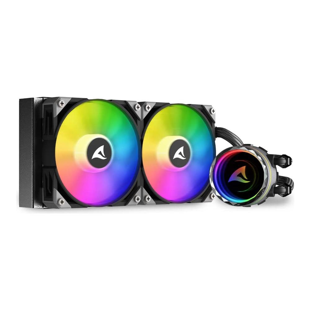 Dissipatore CPU a Liquido S80 RGB per Socket Intel LGA 115X/1366/1200/1700/2011/2011-3/2066 e Socket AMD TR4/TRX4/AM5/AM4/AM2/FM2/FM1/AM3+/AM2+/AM2 - Foto 1