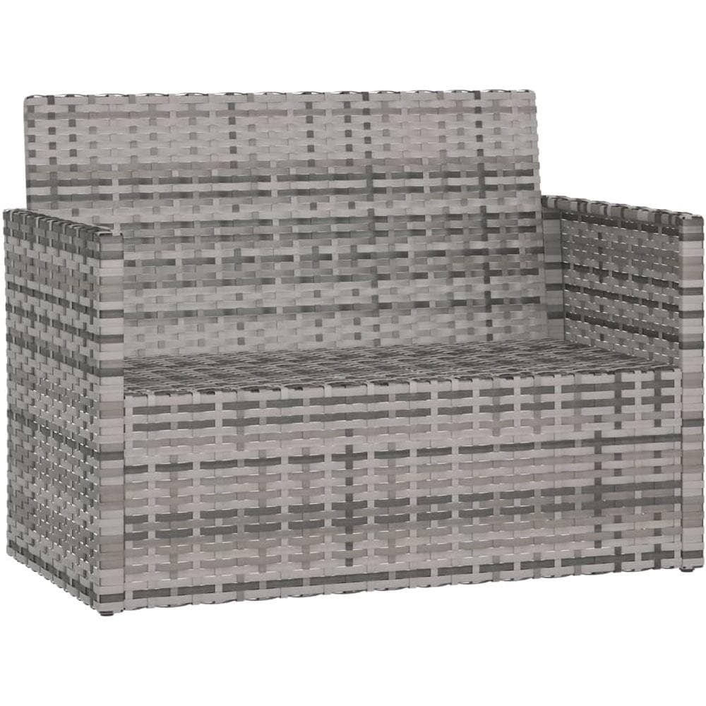 Panca da Giardino con Cuscini Grigia 105 cm in Polyrattan - Foto 3