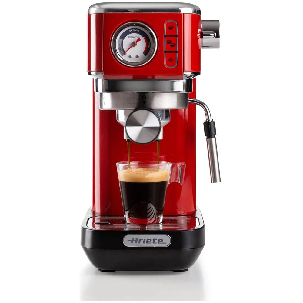 Macchina da Caffè Espresso Slim Moderna Pressione 15 Bar Potenza 1300 Watt Capacità 1,1 Litri Dispositivo Maxi-Cappuccino Colore Rosso - Foto 2