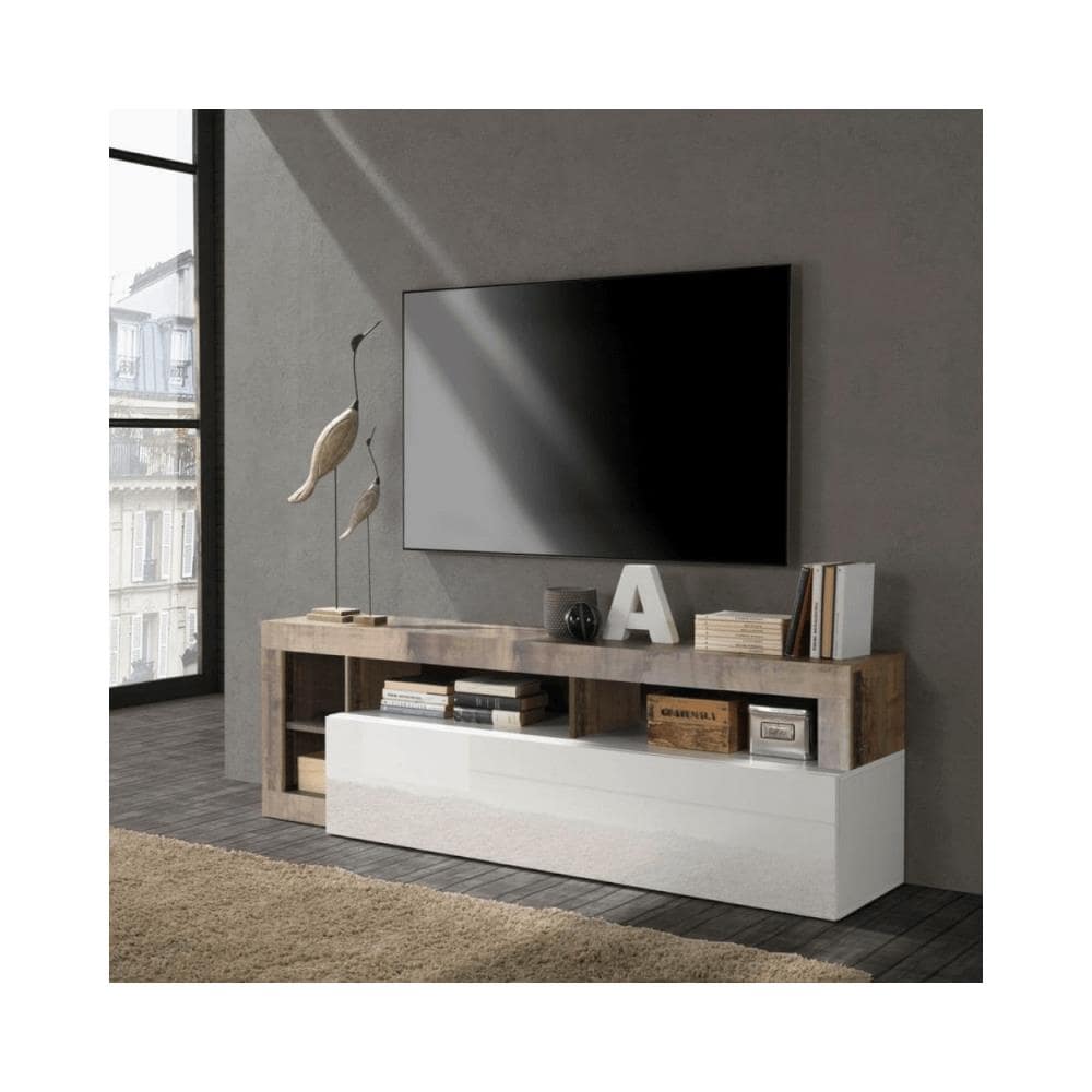 Porta Tv Mogol Bianco Lucido Pero 184x42x58h - Foto 1