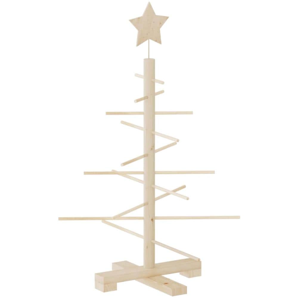 Albero Di Natale Decorativo In Legno 75 Cm Legno Massello Pino - Foto 2