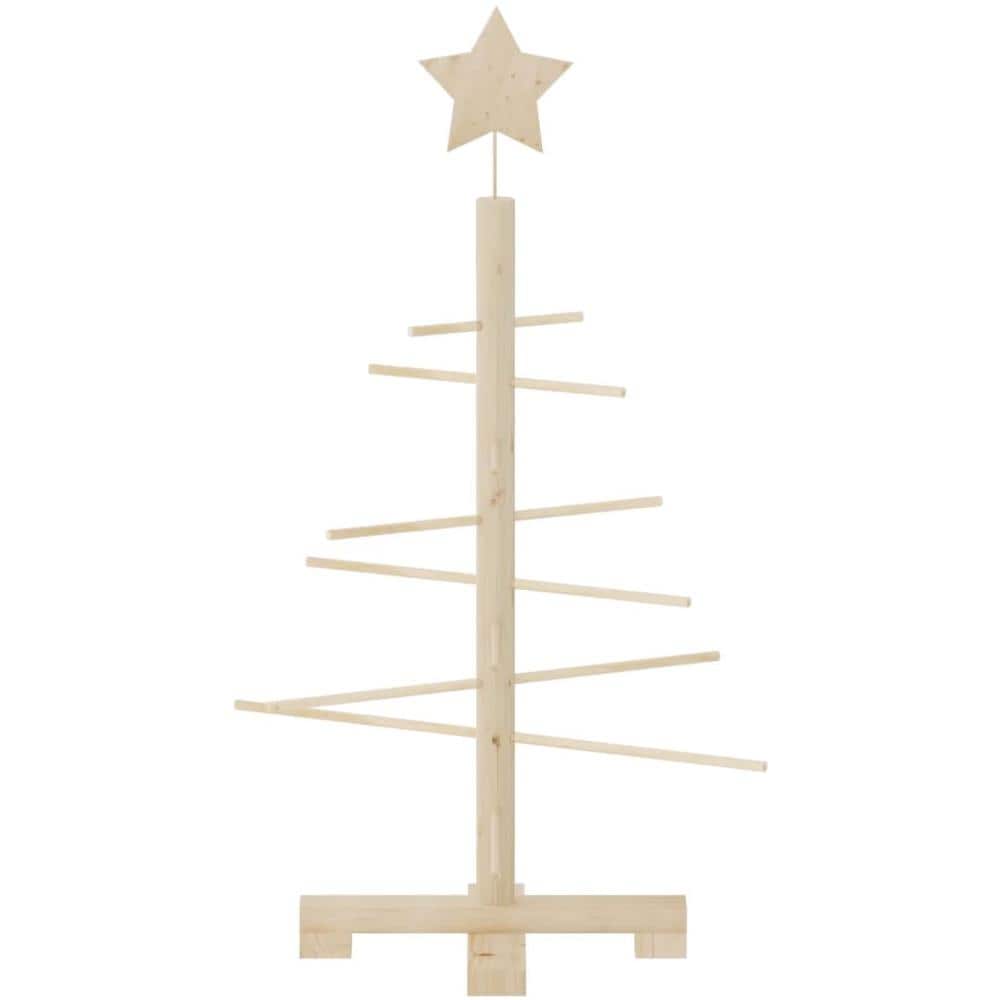 Albero Di Natale Decorativo In Legno 75 Cm Legno Massello Pino - Foto 3