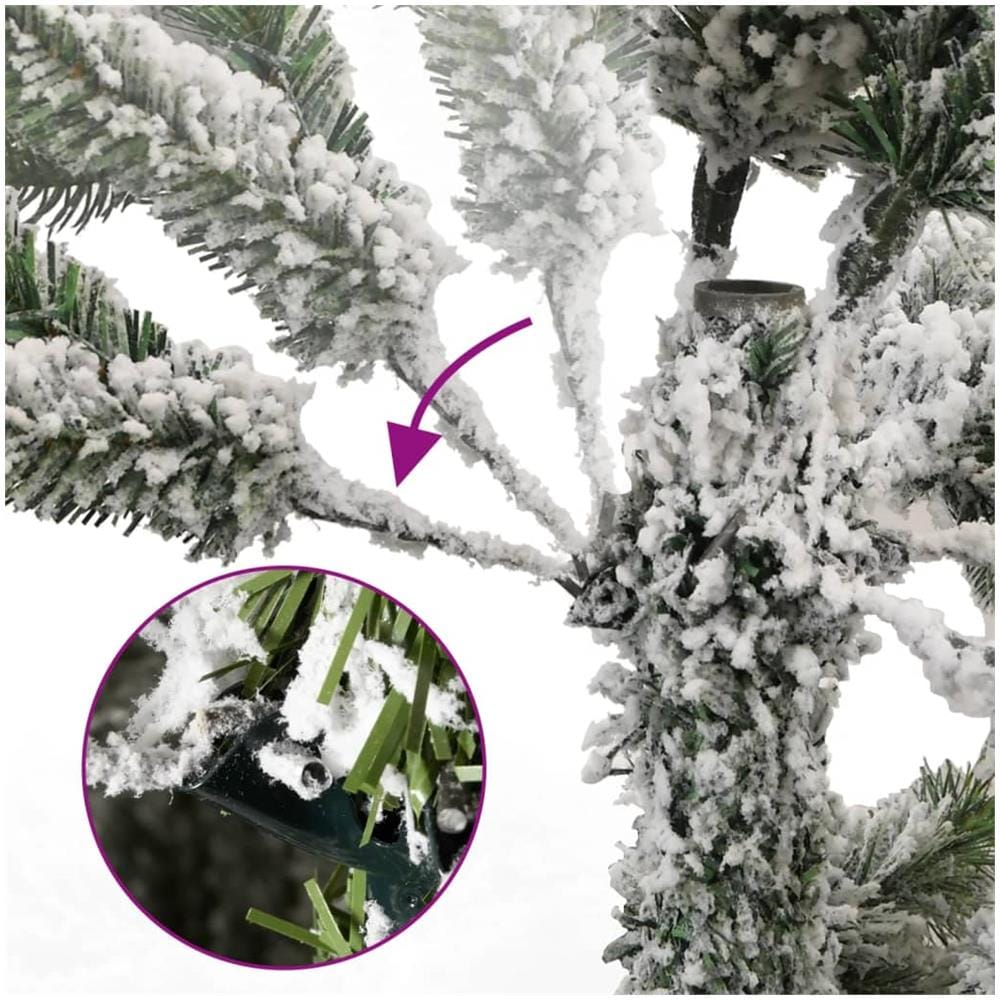 Albero Natale Artificiale Incernierato Con Neve Fioccata 210 Cm - Foto 3