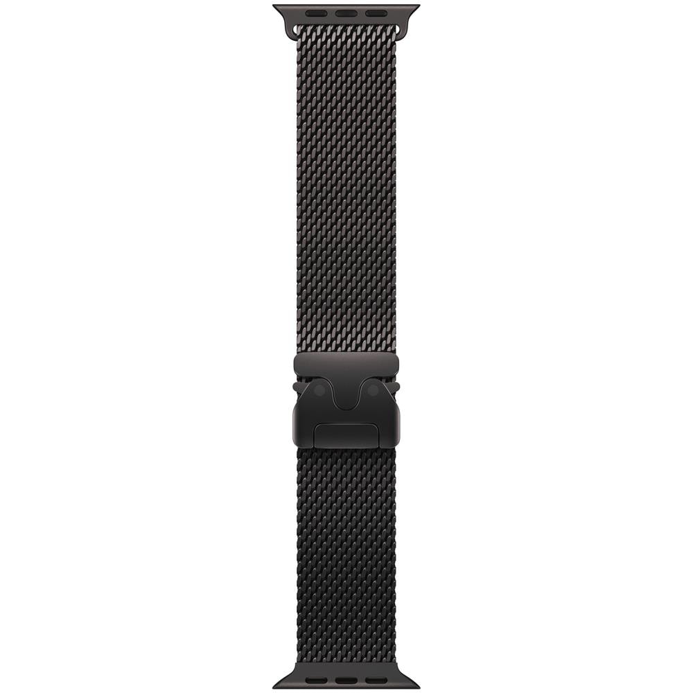 Loop in maglia milanese in titanio nero (49 mm) - Large - Foto 1