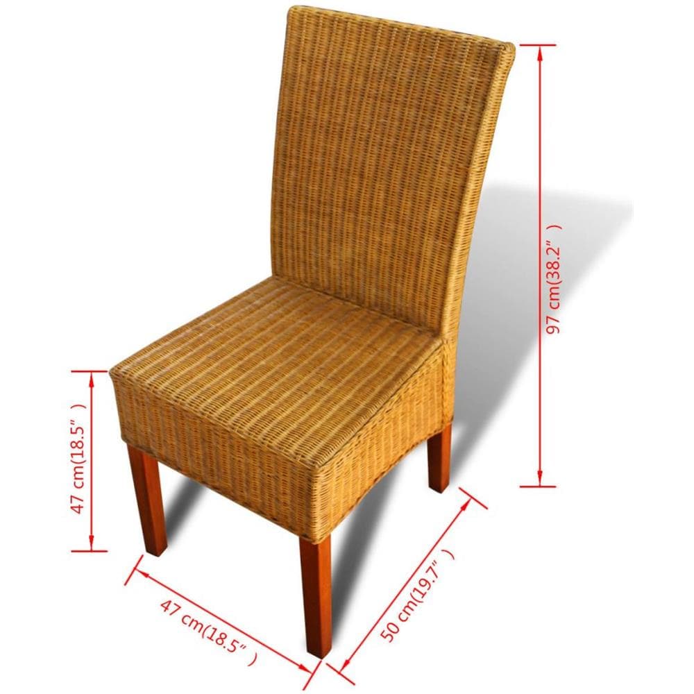 Sedie Sala Da Pranzo 6 Pz In Rattan Marrone - Foto 16