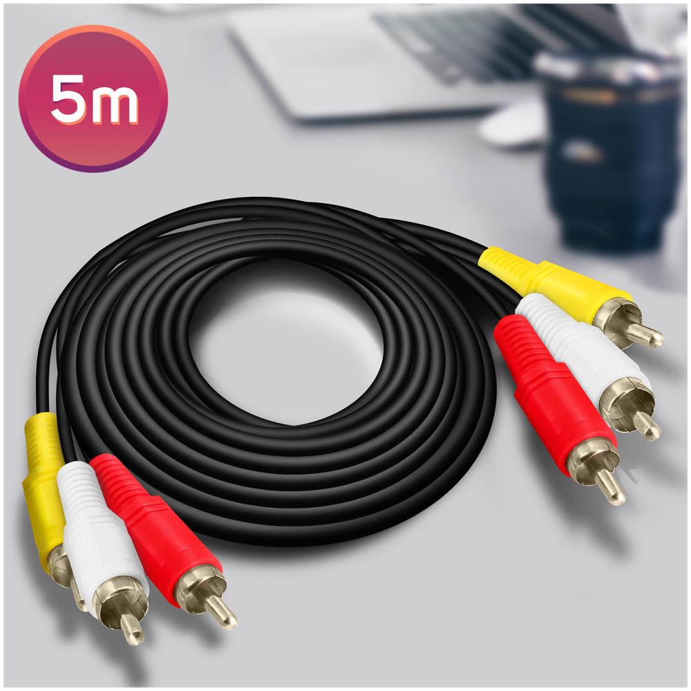 Cavo Audio Video 3 X Rca Maschio - Maschio 5,0 M - Foto 2