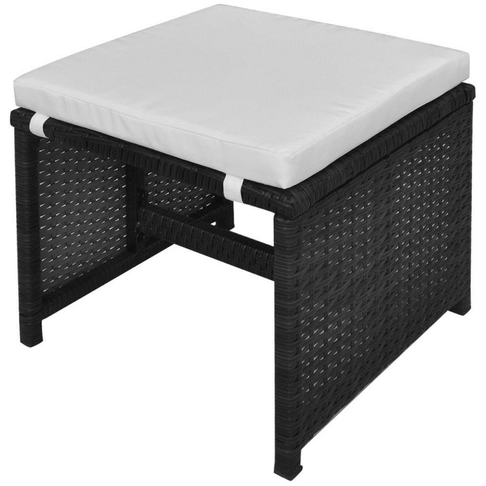 Set Da Pranzo 27 Pezzi Esterno Polyrattan Nero - Foto 16
