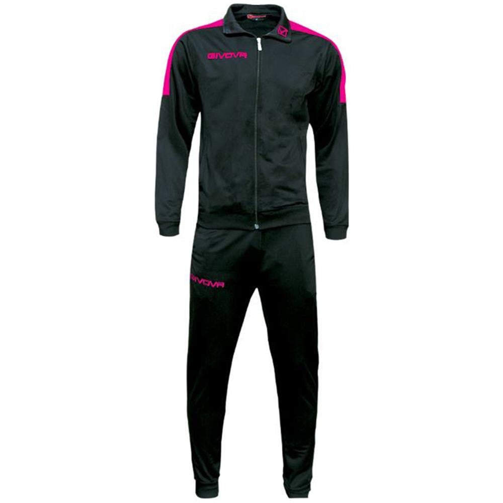 Tuta Revolution - Completo Di Giacca Con Zip Manica Lunga E Pantalone Di Colore Nero / fuxia Fluo Taglia S - Foto 1