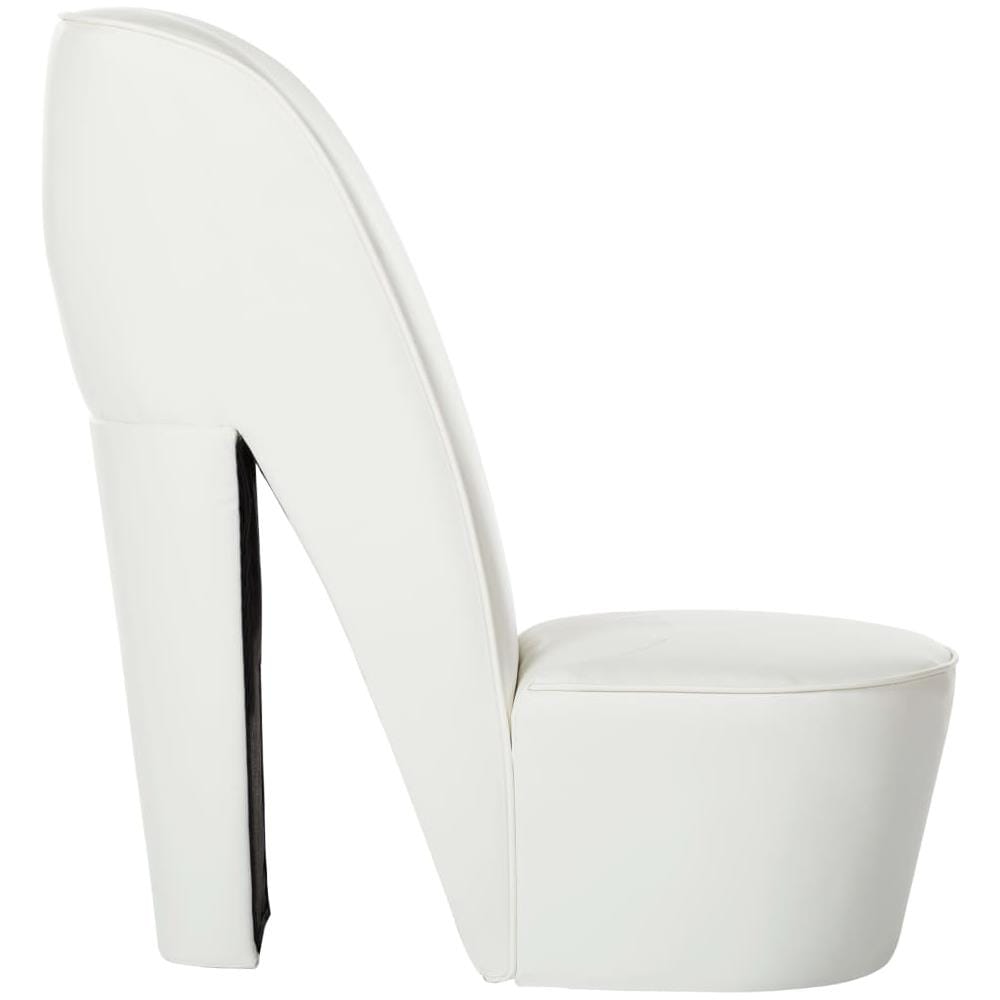 Poltrona A Forma Di Scarpa Con Tacco In Similpelle Bianca - Foto 2