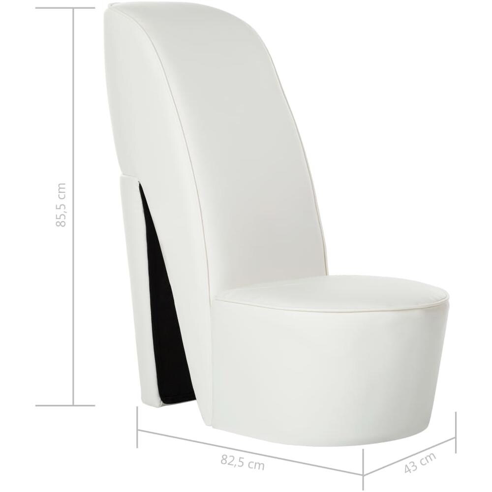 Poltrona A Forma Di Scarpa Con Tacco In Similpelle Bianca - Foto 7