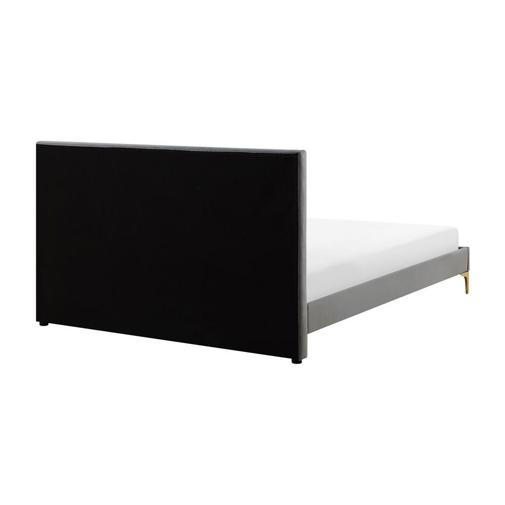 Letto Matrimoniale In Velluto Con Rete A Doghe 140 X 200 Cm Limoux - Foto 2