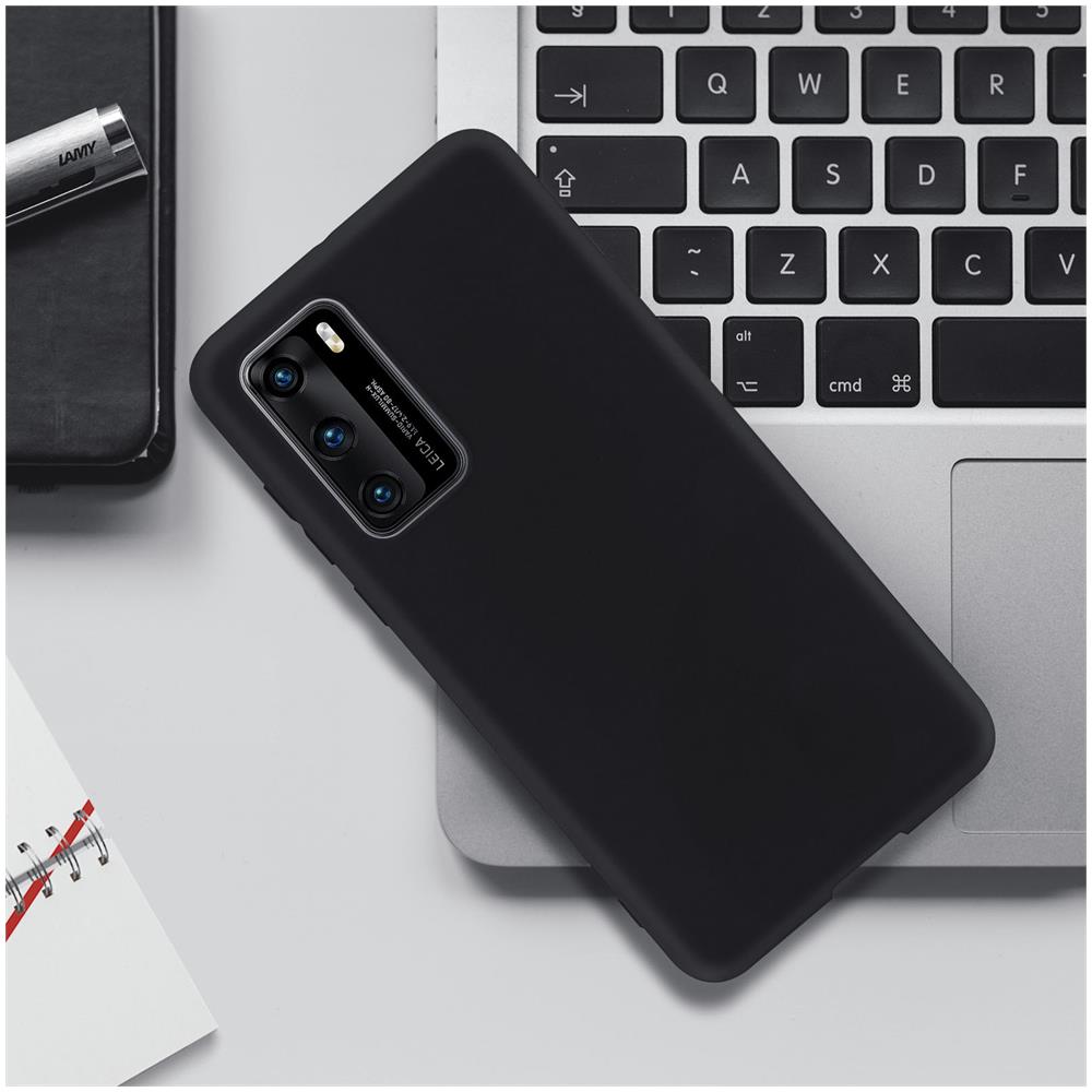 Cover Huawei P40 Protezione Silicone Morbido Anti-graffio - Nero Opaco - Foto 5