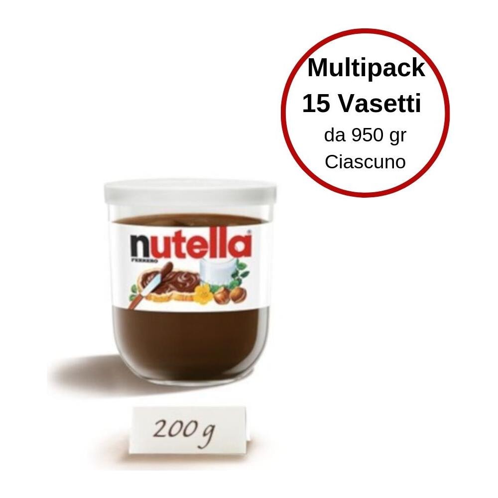 Ferrero Nutella Crema Spalmabile Alle Nocciole E Cacao 15 Vasetti Da 200 Grammi - Foto 1