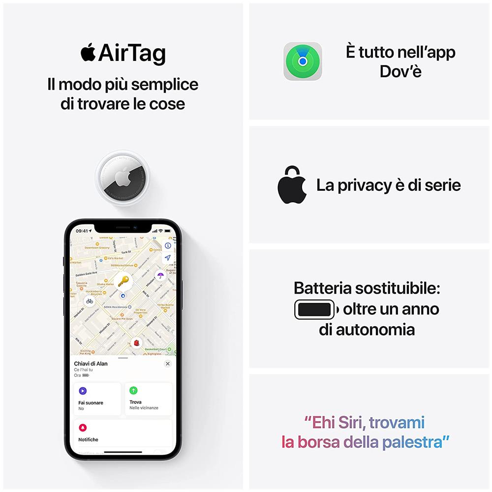 AirTag Tracker Bluetooth Bianco - Foto 6