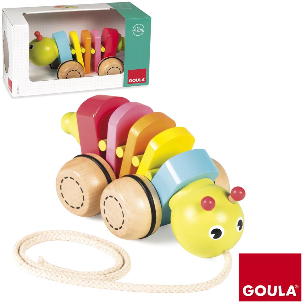 Goula Pull-along Carterpillar, Multicolore, Legno, Ragazzo / Ragazza, Caterpillar, Legno, Spagna - Foto 1