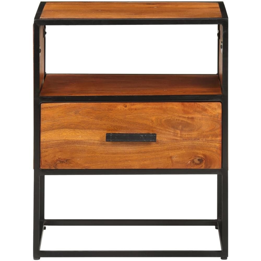 Comodino 40x30x50 Cm In Legno Massello Di Acacia - Foto 2