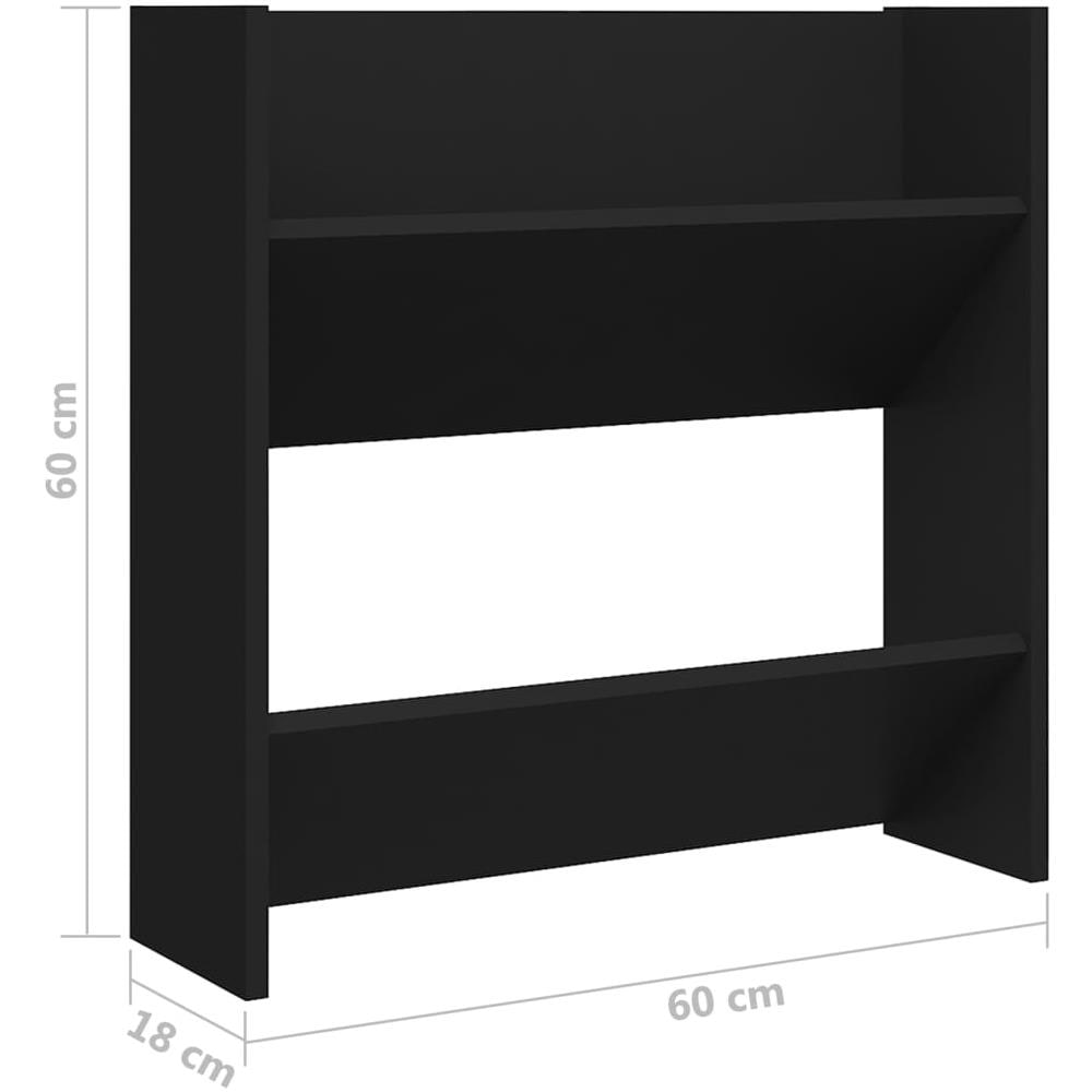 Scarpiere a Muro 4 pz Nere 60x18x60 cm in Legno Multistrato - Foto 2
