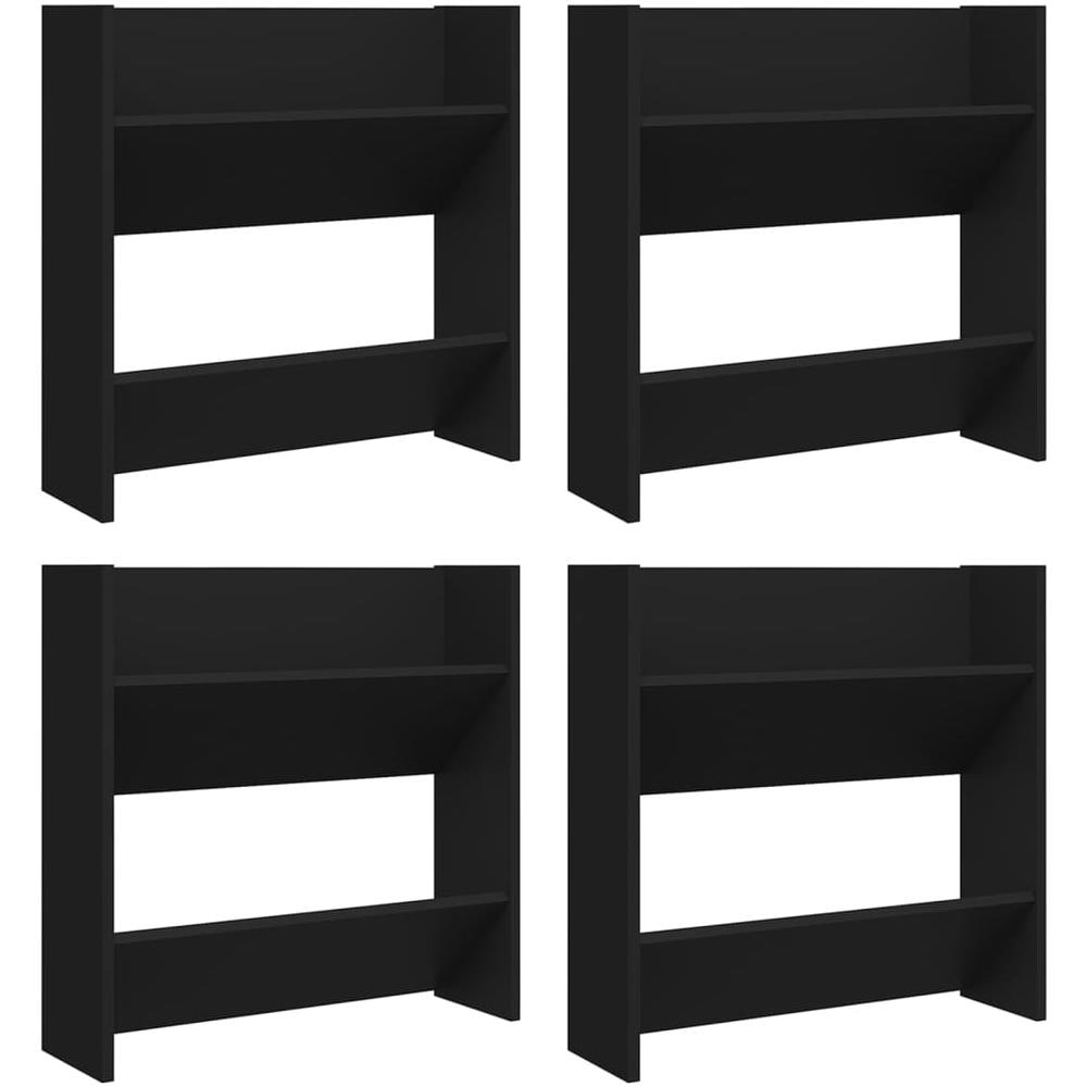 Scarpiere a Muro 4 pz Nere 60x18x60 cm in Legno Multistrato - Foto 1