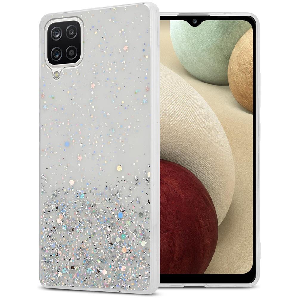 Custodia Compatibile Con Samsung Galaxy A12 / M12 In Trasparente Con Glitter - Coperchio Protettivo In Silicone Tpu Flessibile Con Glitter Scintillanti - Foto 1