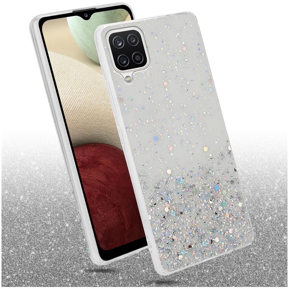 Custodia Compatibile Con Samsung Galaxy A12 / M12 In Trasparente Con Glitter - Coperchio Protettivo In Silicone Tpu Flessibile Con Glitter Scintillanti - Foto 2