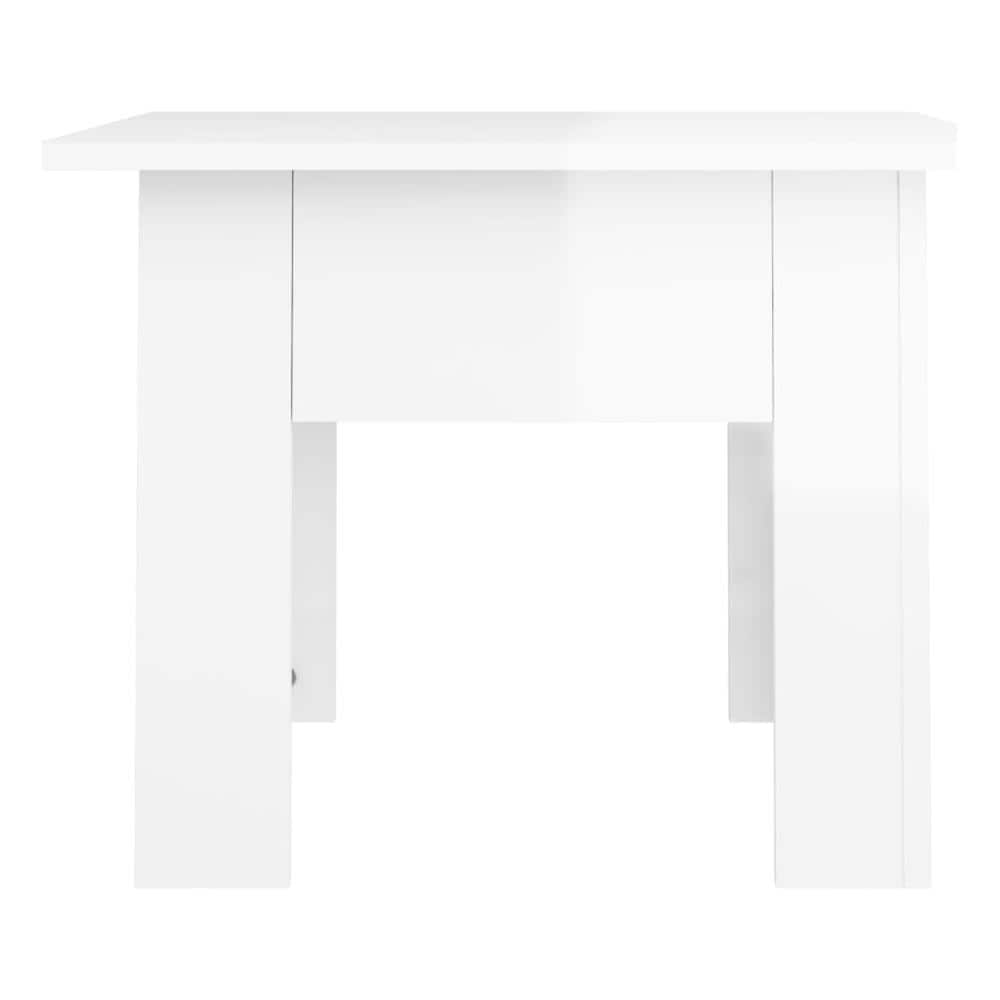 Tavolino da Salotto Bianco Lucido 55x55x42 cm Legno Multistrato - Foto 5