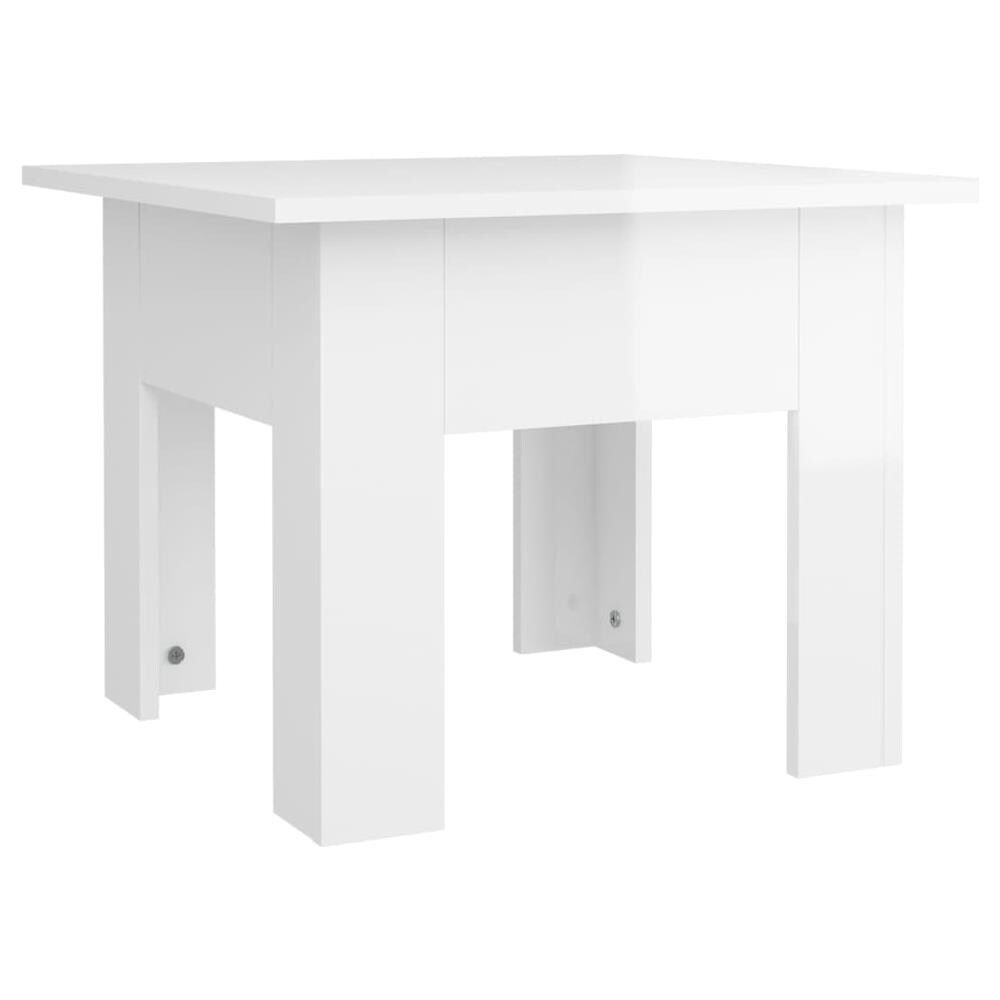 Tavolino da Salotto Bianco Lucido 55x55x42 cm Legno Multistrato - Foto 1