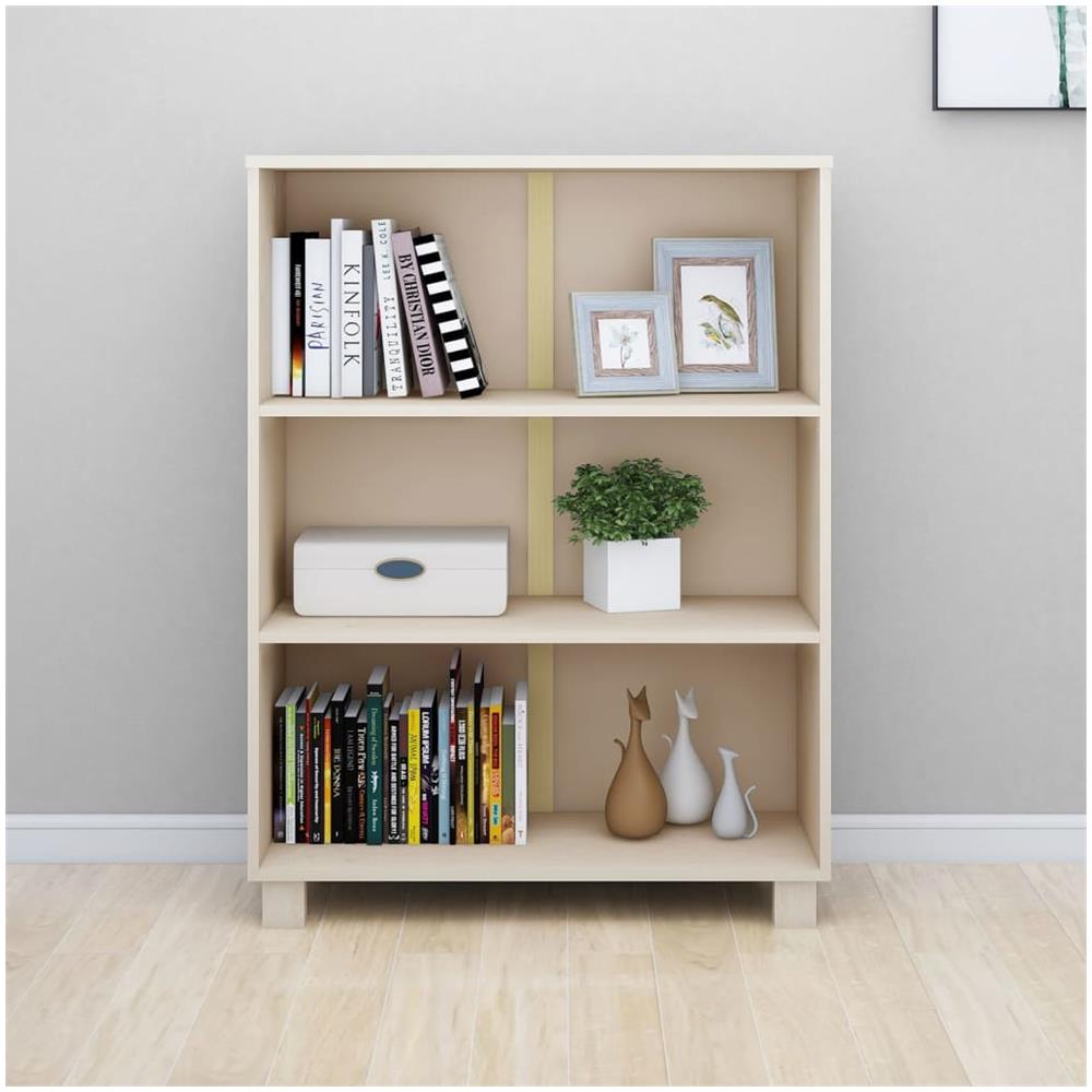 Libreria Marrone Miele 85x35x112 Cm In Legno Massello Di Pino - Foto 3