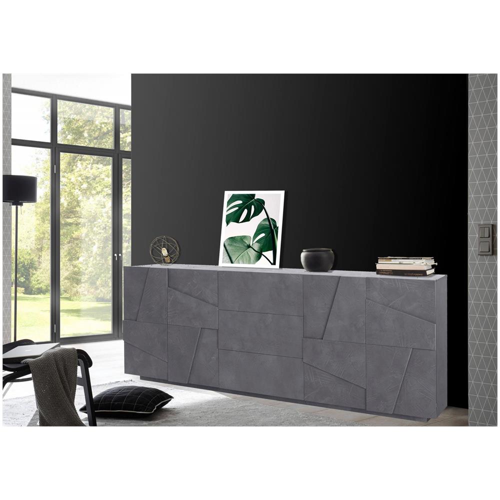 Shintenchi Credenza Buffet Moderna 3 Ante Bianca - Armadio Con Ripiani Regolabili Per Cucina E Soggiorno (106,7 Cm)