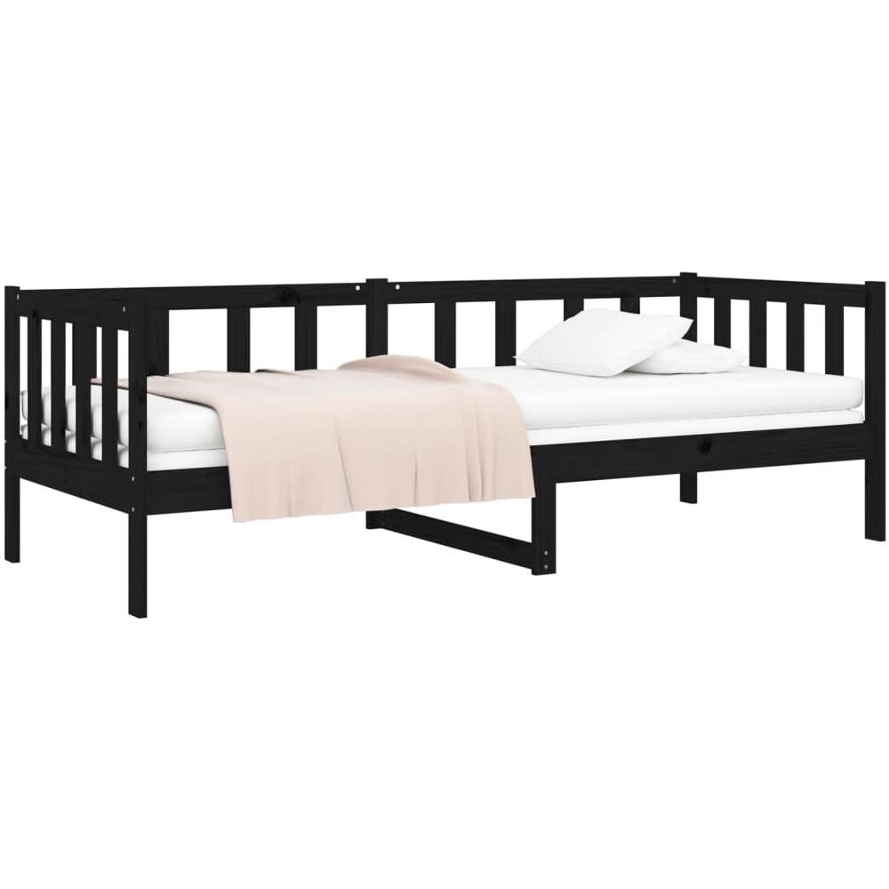 Dormeuse Nera 80x200 Cm In Legno Massello Di Pino - Foto 3