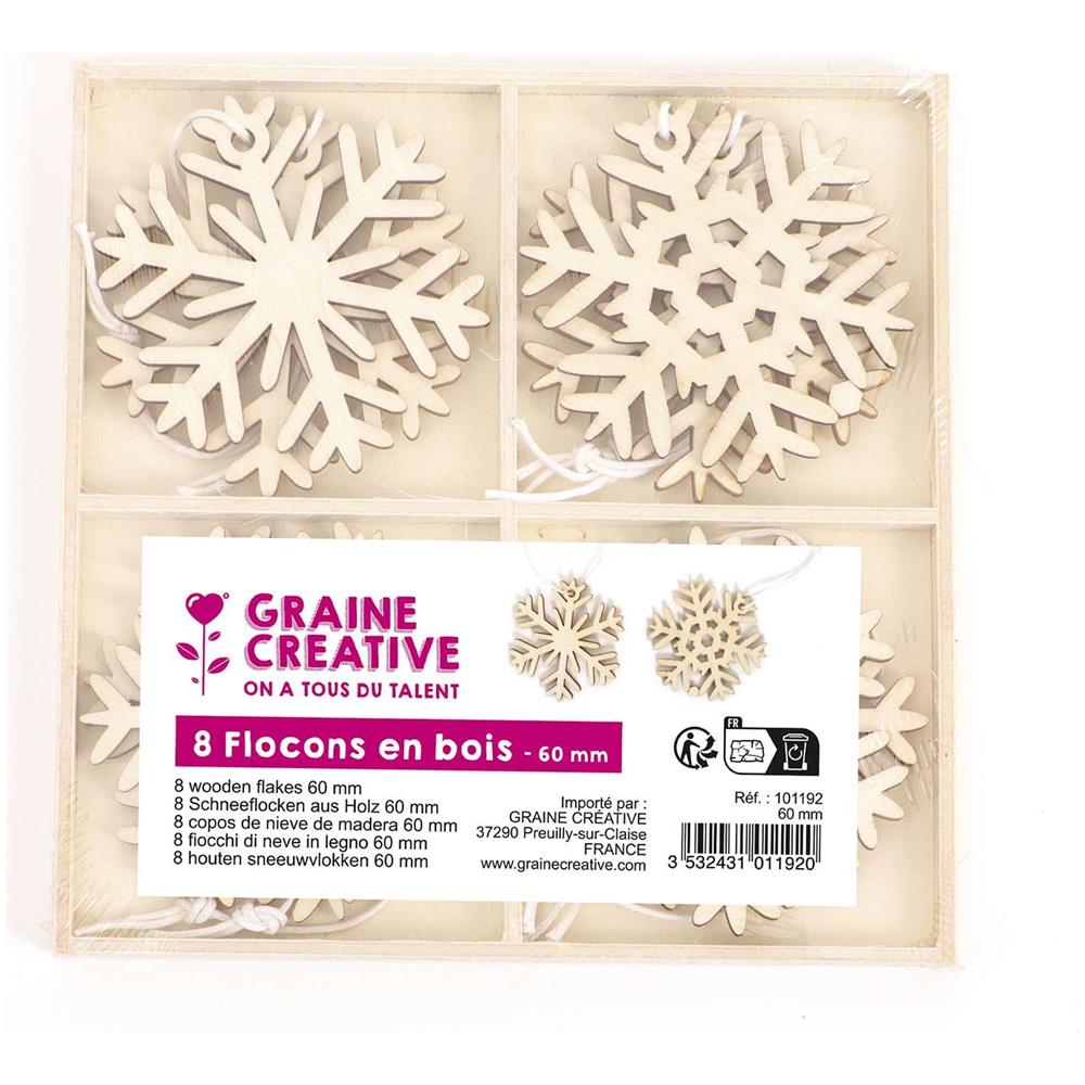 Ornamenti Natalizi In Legno - Fiocchi Di Neve - Foto 1