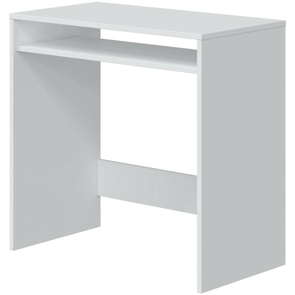 Scrivania Portland, Scrittoio Lineare Con Ripiano Fisso, Tavolo Da Studio O Ufficio Porta Pc, 79x43h78 Cm, Bianco - Foto 2