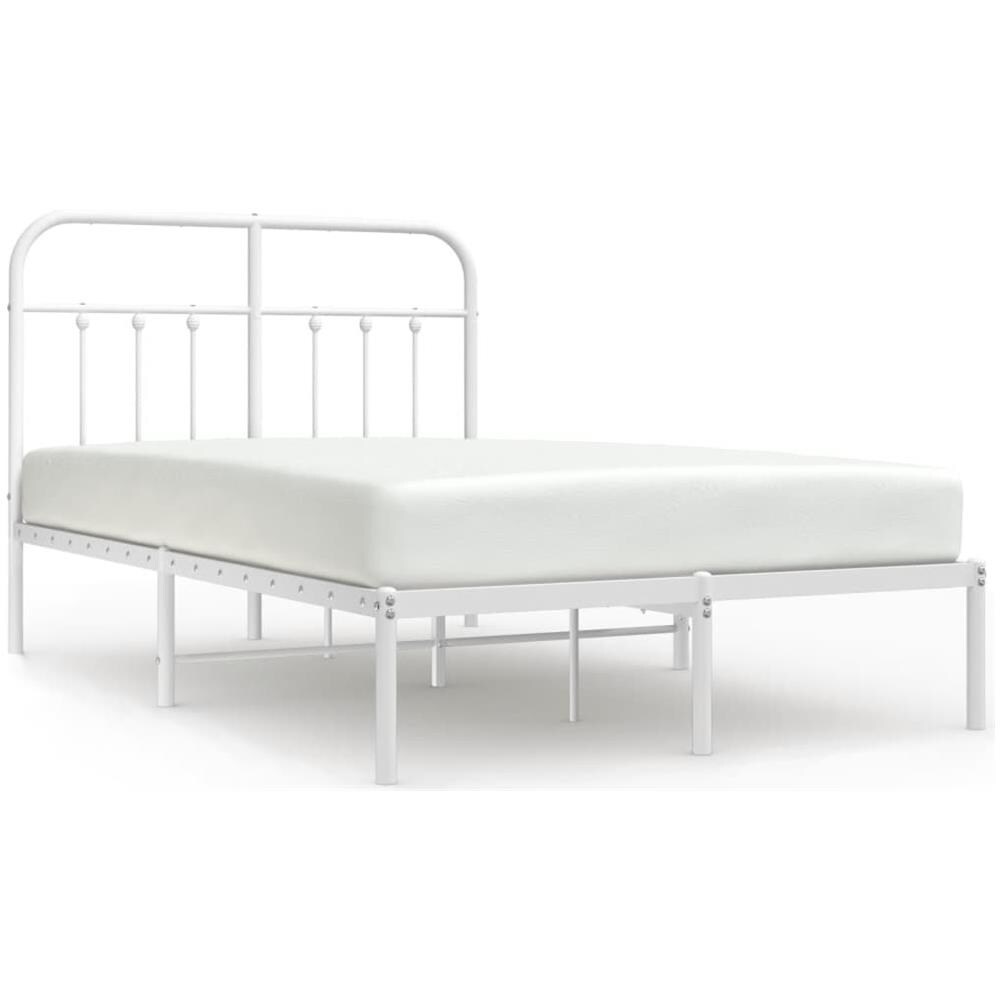 Giroletto Con Testiera Metallo Bianco 120x190 Cm - Foto 2