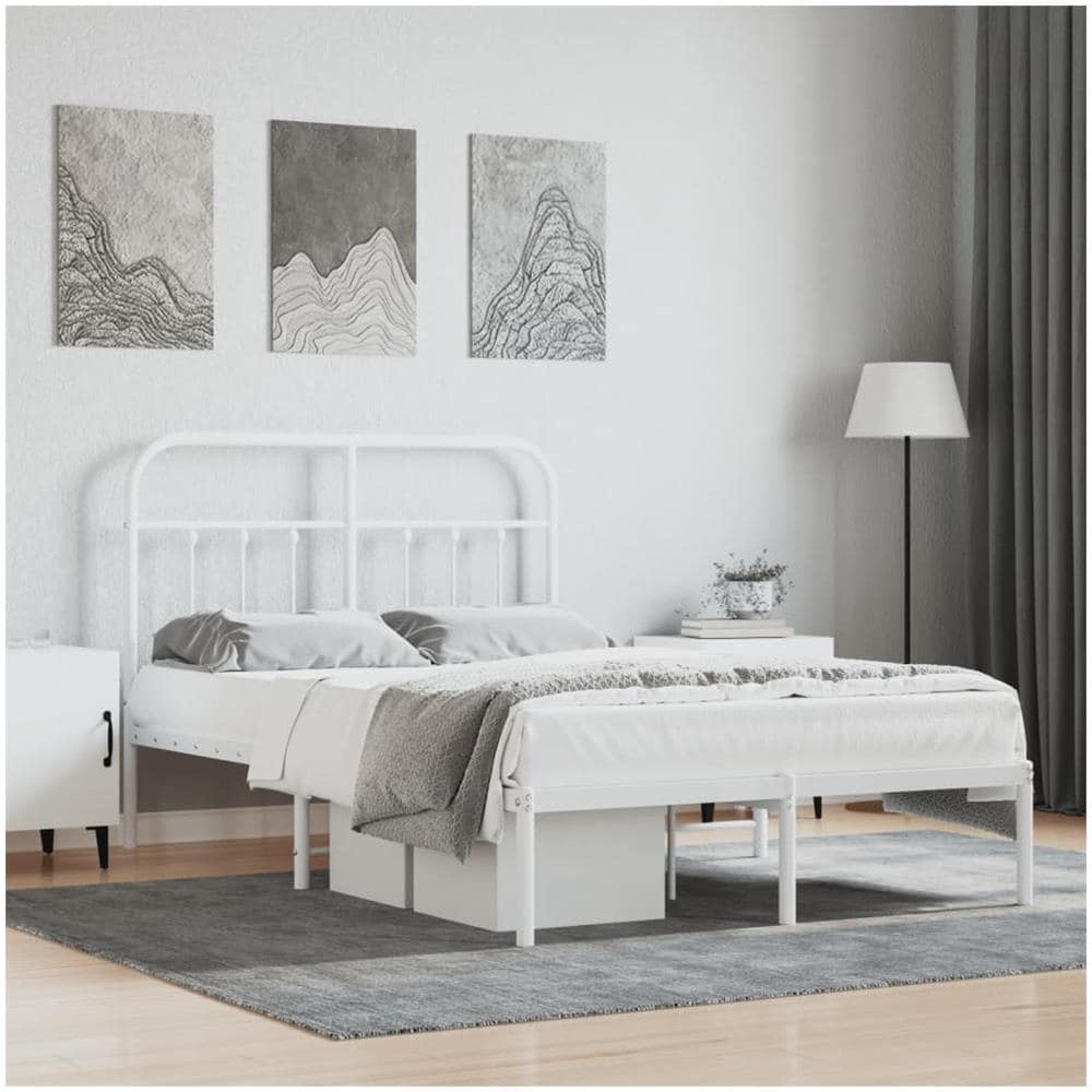 Giroletto Con Testiera Metallo Bianco 120x190 Cm - Foto 1
