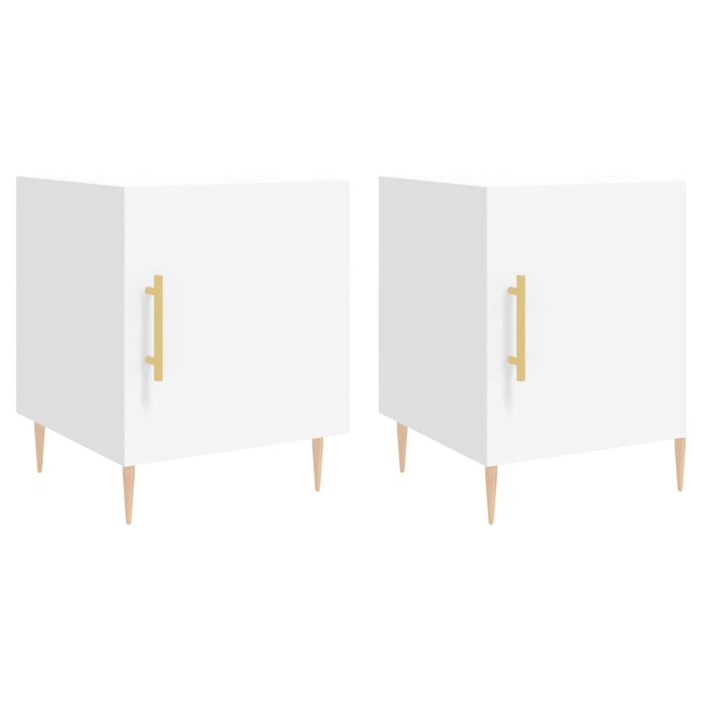 Comodini 2 Pz Bianchi 40x40x50 Cm In Legno Multistrato - Foto 2