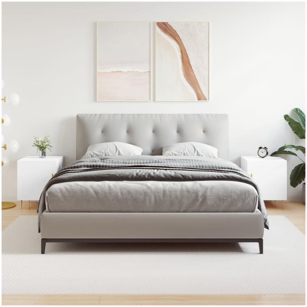 Comodini 2 Pz Bianchi 40x40x50 Cm In Legno Multistrato - Foto 1