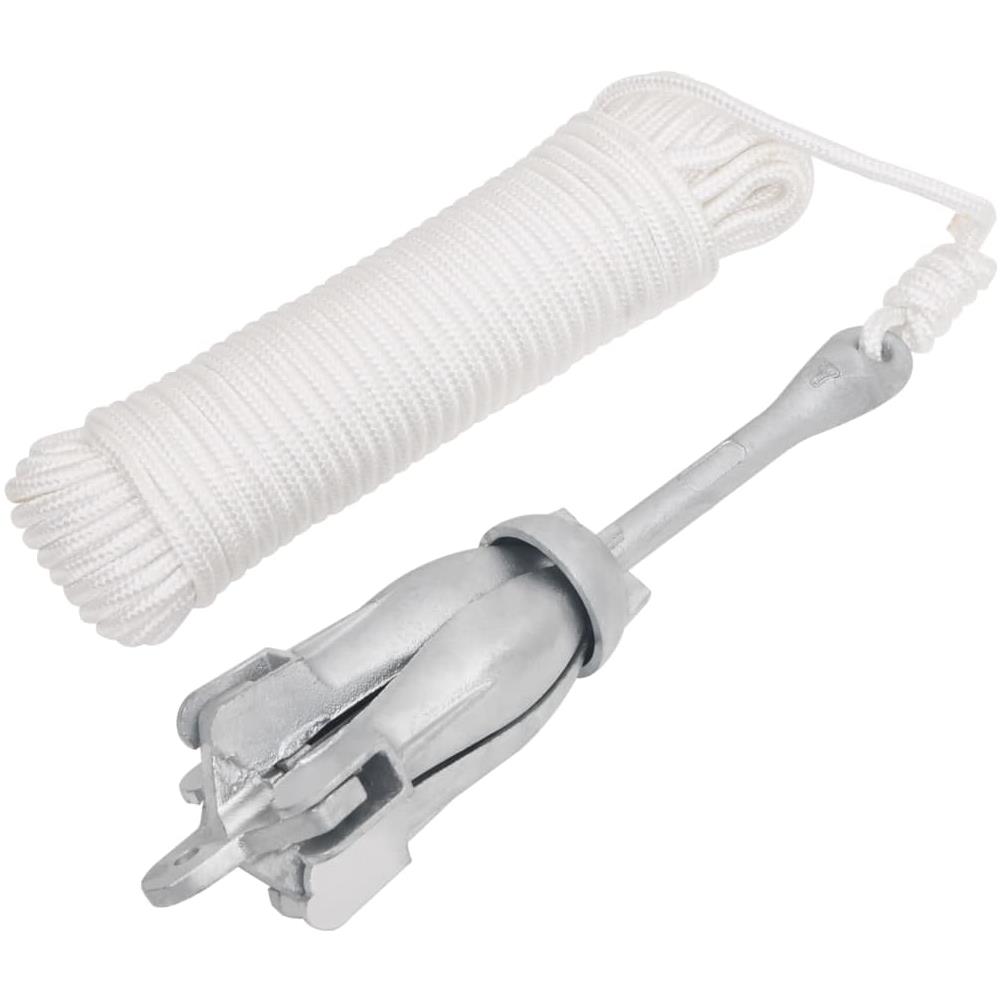 Ancora Pieghevole Con Corda Argento 4 Kg In Ferro Malleabile - Foto 1