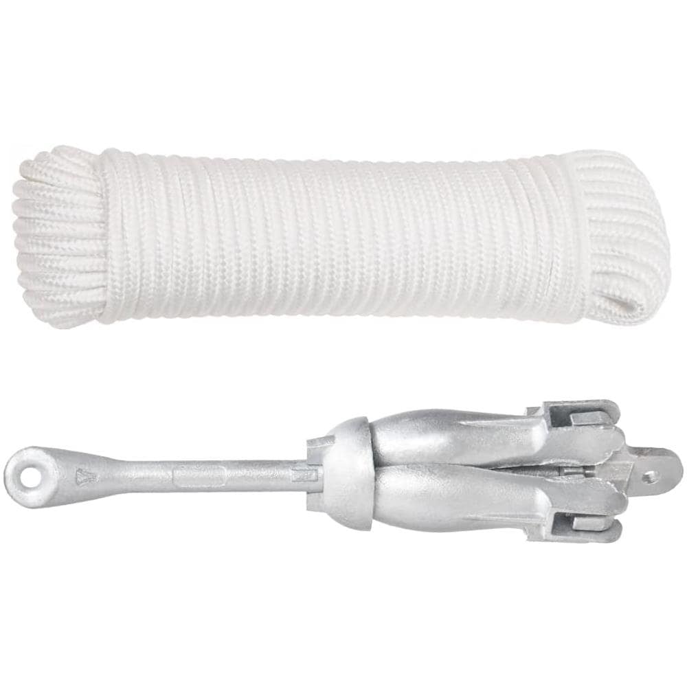 Ancora Pieghevole Con Corda Argento 4 Kg In Ferro Malleabile - Foto 2