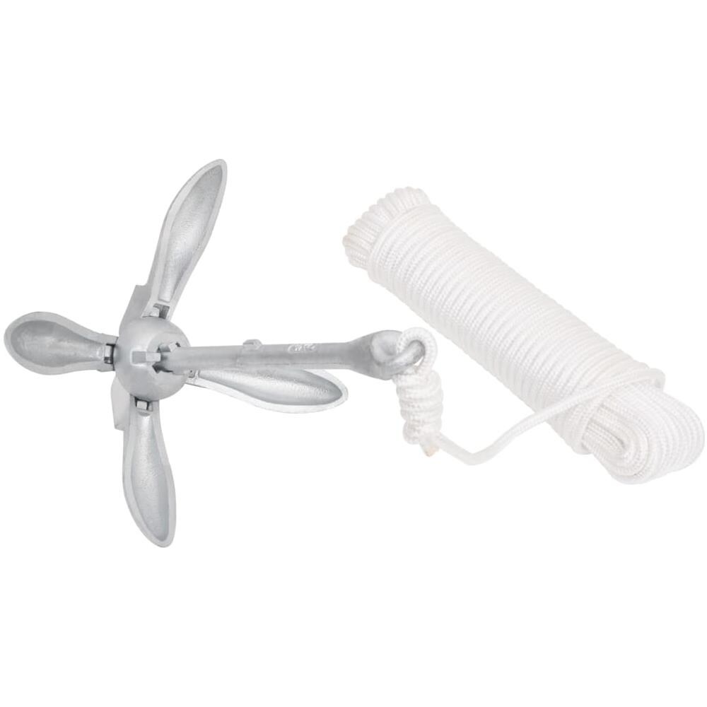 Ancora Pieghevole Con Corda Argento 4 Kg In Ferro Malleabile - Foto 3