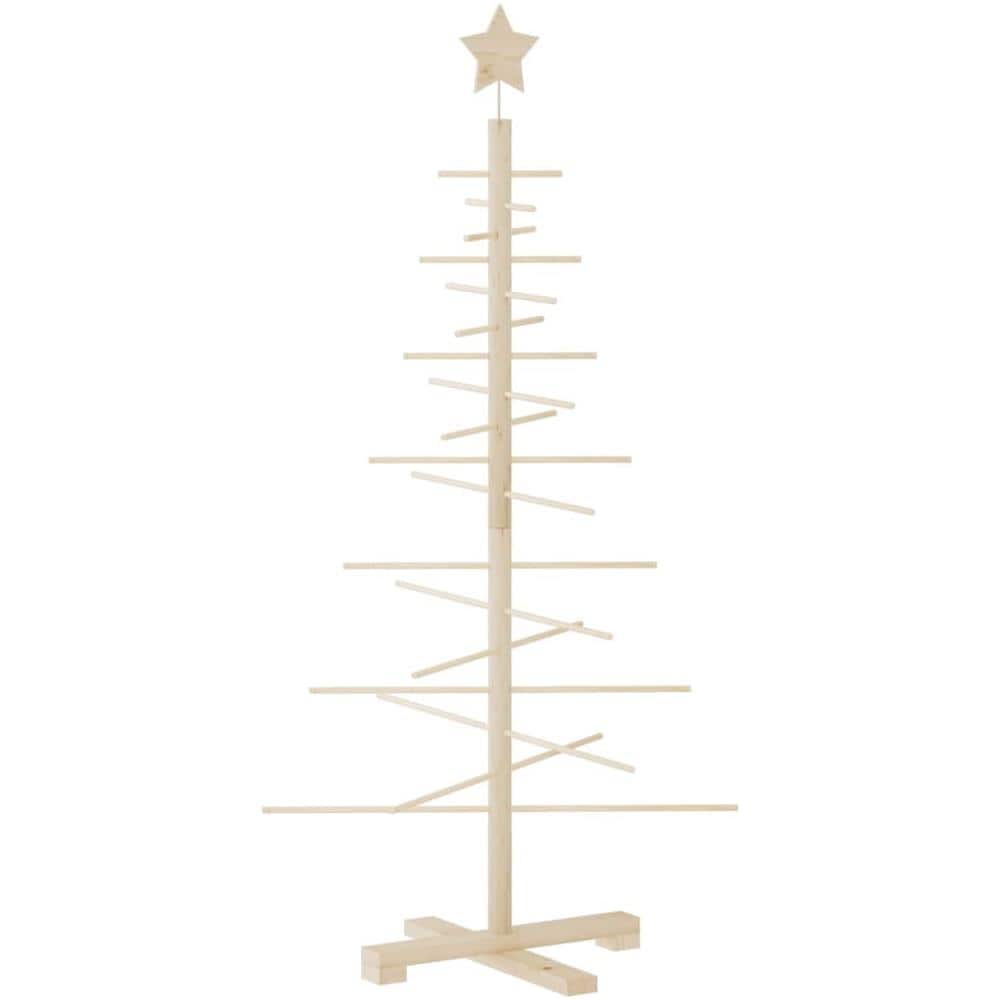 Albero Di Natale Decorativo In Legno 125 Cm Legno Massello Pino - Foto 2