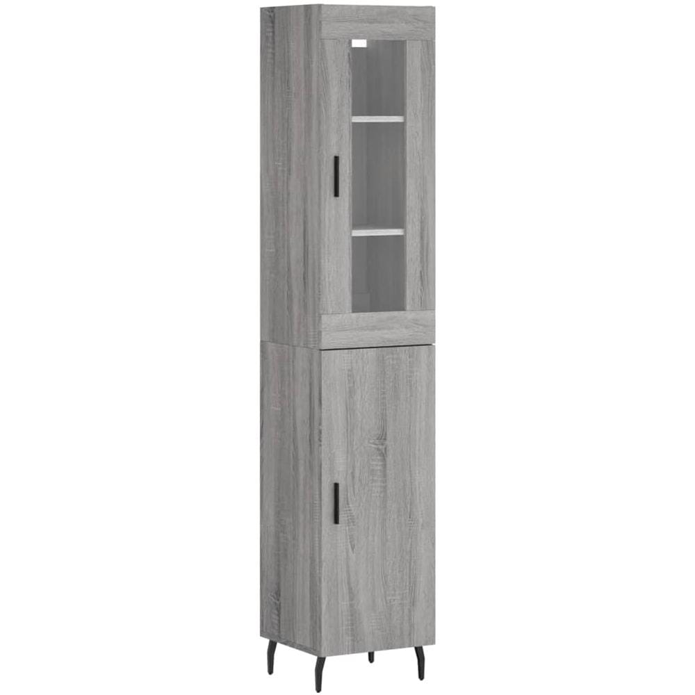 Credenza Grigio Sonoma 34,5x34x180 Cm In Legno Multistrato - Foto 2