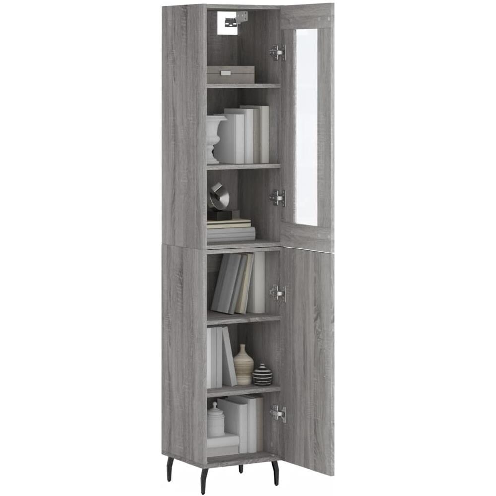 Credenza Grigio Sonoma 34,5x34x180 Cm In Legno Multistrato - Foto 3