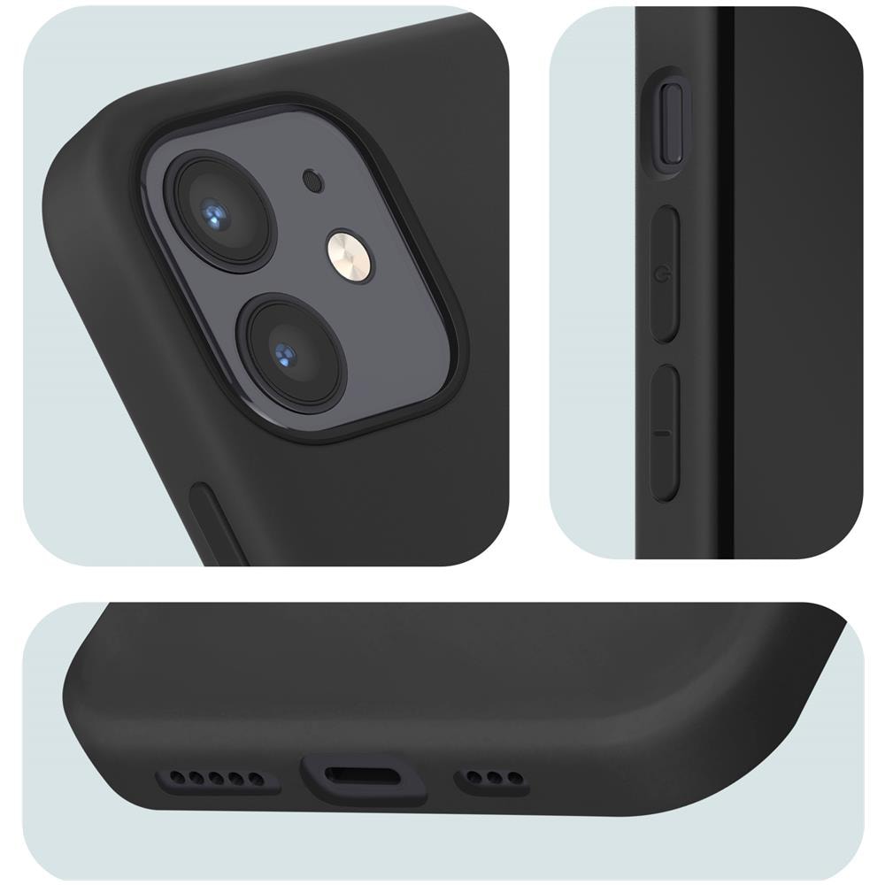 Cover Per Iphone 12 Silicone Flessibile Classic Case Nera - Foto 2