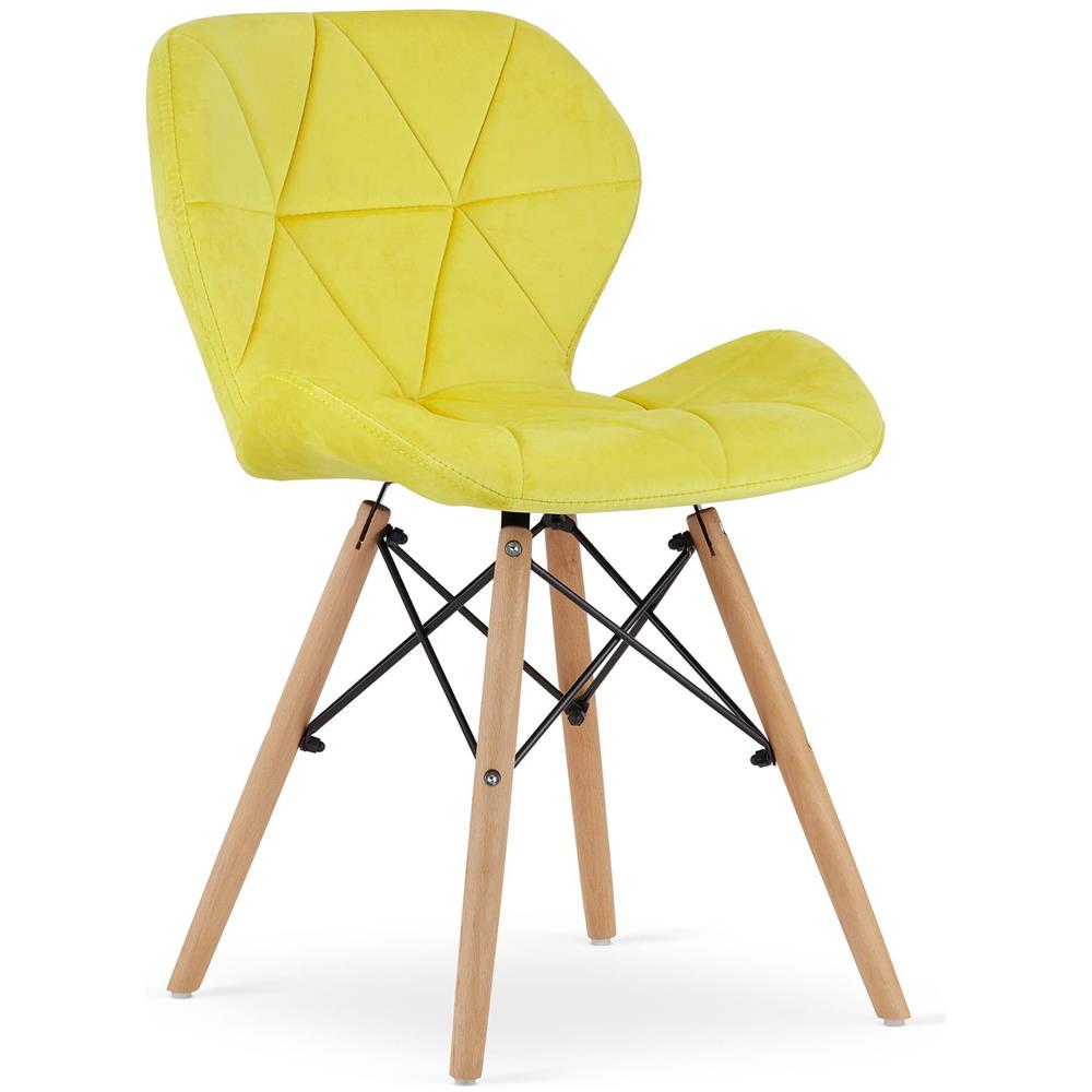 WAKO Sedia in velluto giallo design moderno x3 - Foto 2