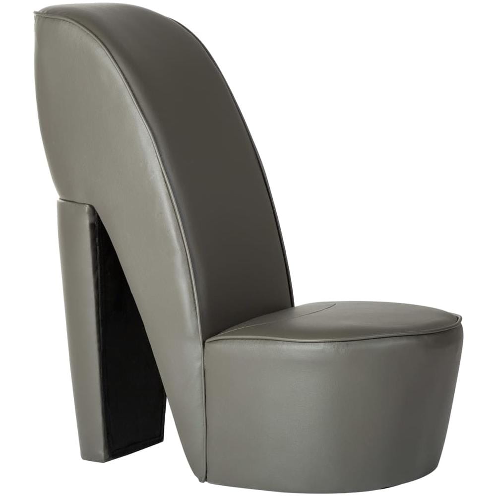 Poltrona A Forma Di Scarpa Con Tacco In Similpelle Grigia - Foto 1