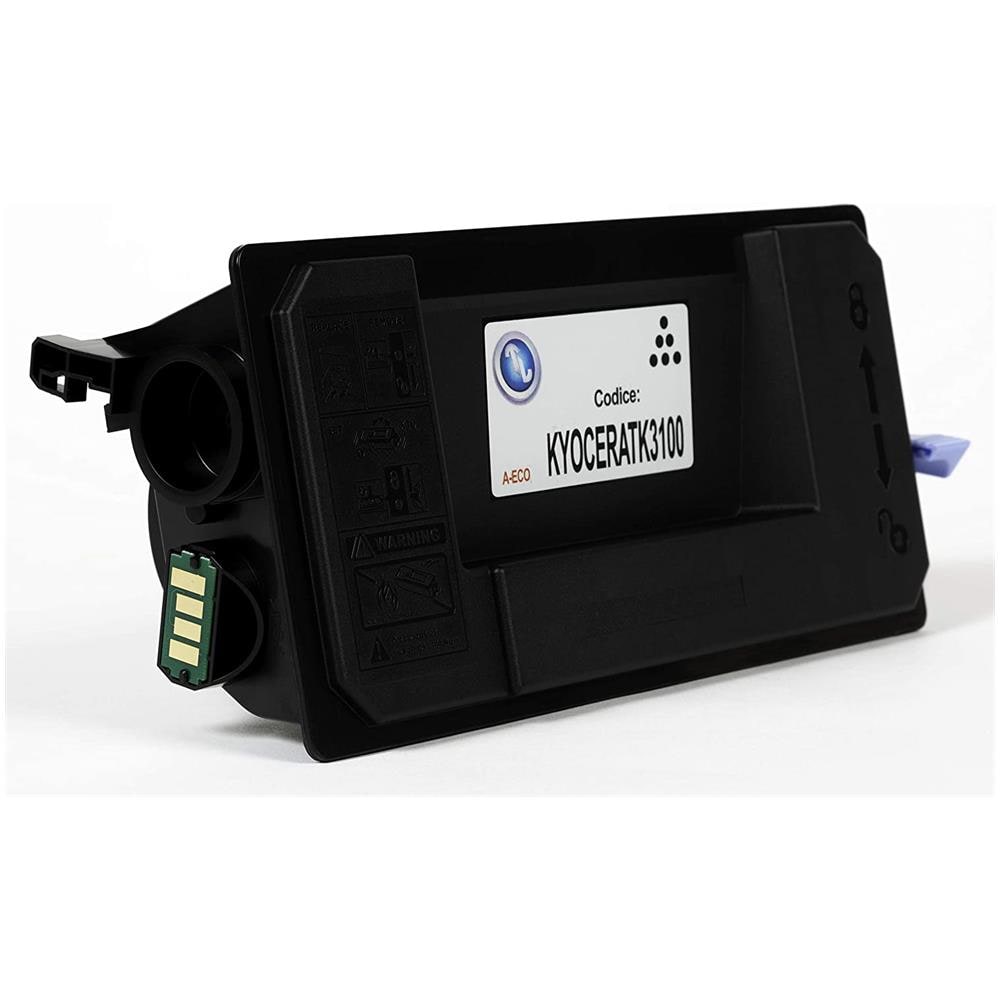 TONER COMPATIBILE - Kyocera Tk-3100 Eco Nero 1t02ms0nl0 Per Ecosys M3040dn, Ecosys M3540dn, Fs-2100d, Fs-2100dn Fornito Di Intelligent Chip Capacità 12500 Copie Made In Italy - Foto 2