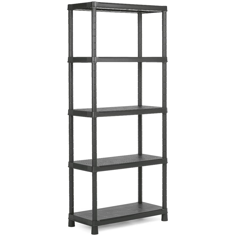 Scaffale In Plastica 5 Ripiani - Nero - 80X40X187 Cm - 9504000 - Foto 1