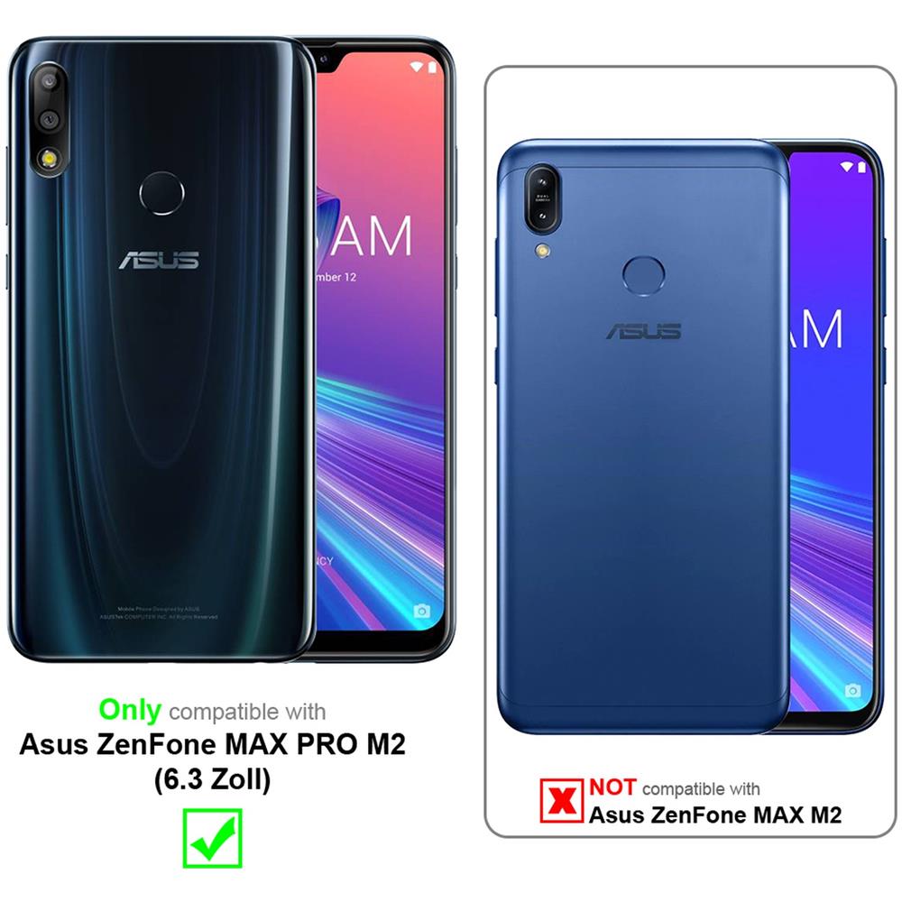Cadorabo Pellicola Di Armatura Compatibile Con Asus Zenfone Max Pro M2 (6,3"" Zoll) In Elevata Trasparenza - Vetro Temperato (tempered) Di Protezione Del Display In Durezza 9h Con 3d Touch - Foto 2