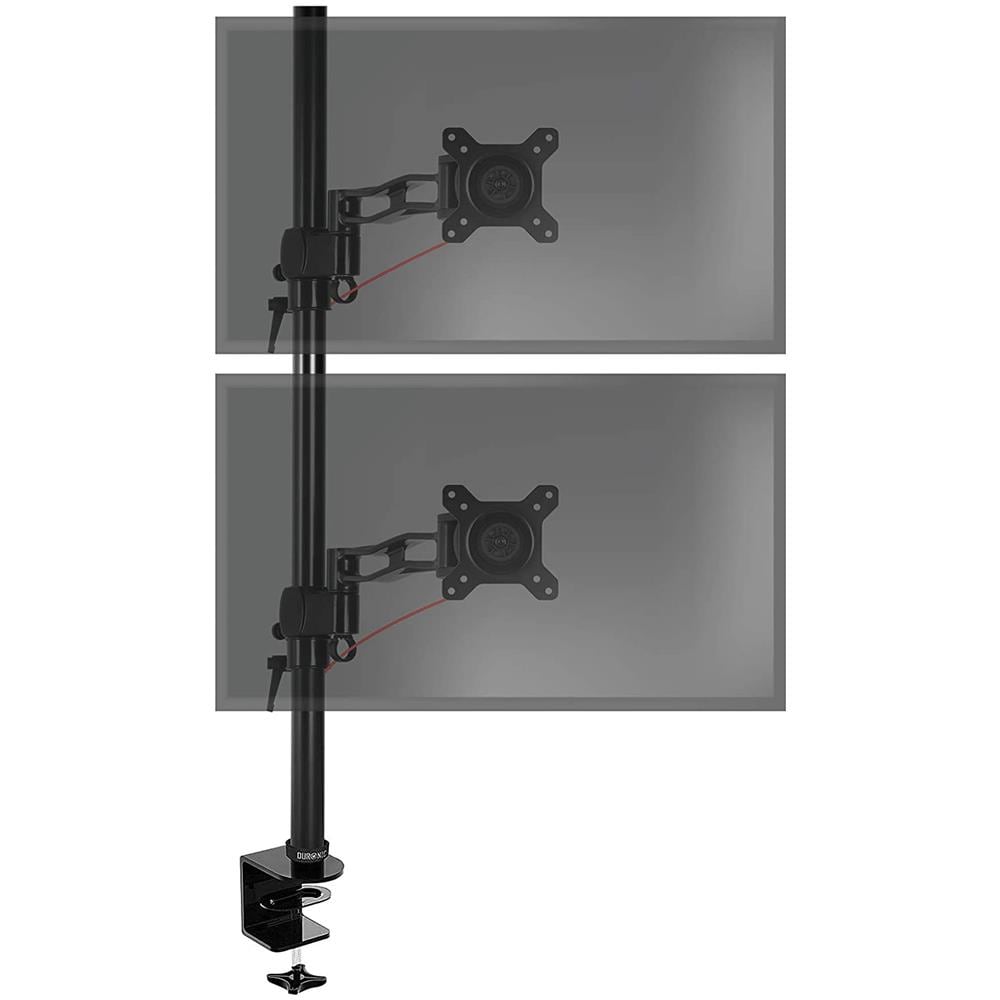 Dm35v2x2 Doppio Supporto Verticale 2 Monitor Da Scrivania Con Morsetto - Lunghezza Staffa 80cm - Altezza Regolabile E Orientabile - Compatibilità Universale Con Schermi Tv Monitor Con Vesa 100*100 - 1 Braccio Estensore - Foto 1