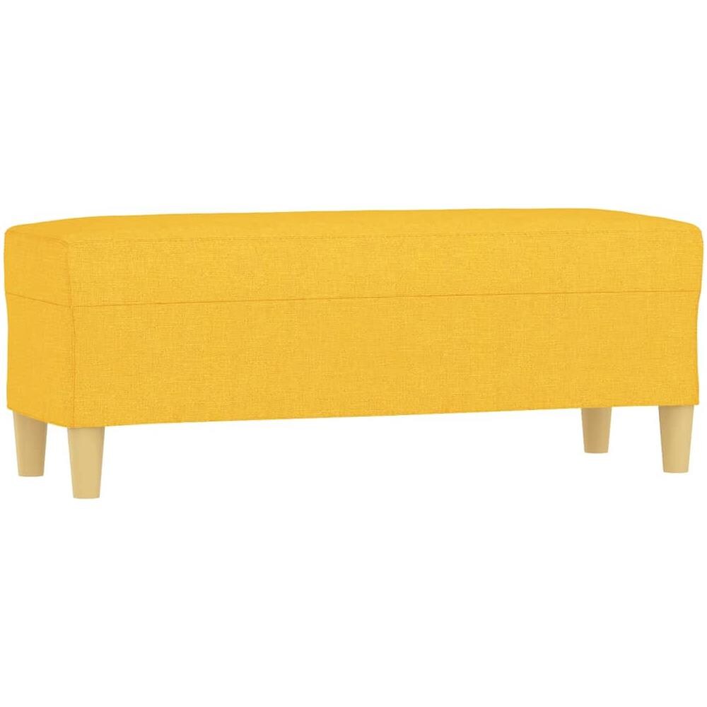 Panca Giallo Chiaro 100x35x41 Cm In Tessuto - Foto 2