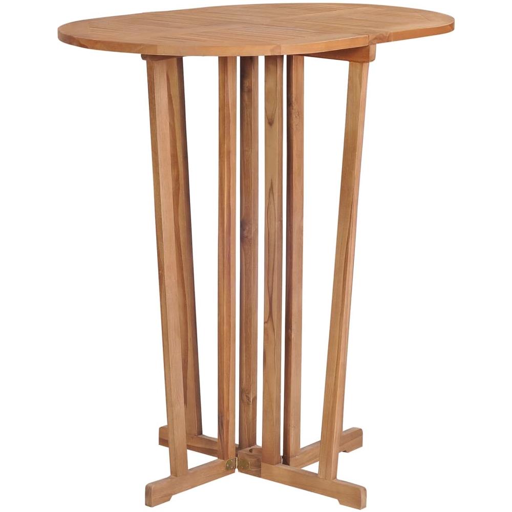 Tavolo Da Bar Pieghevole 90x65x105 Cm In Legno Massello Di Teak - Foto 2